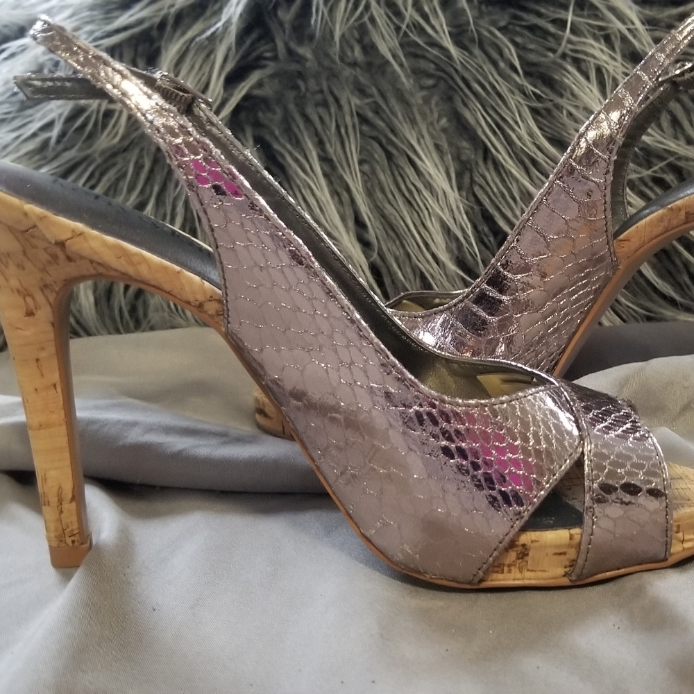 Sling back party heels Sz 5